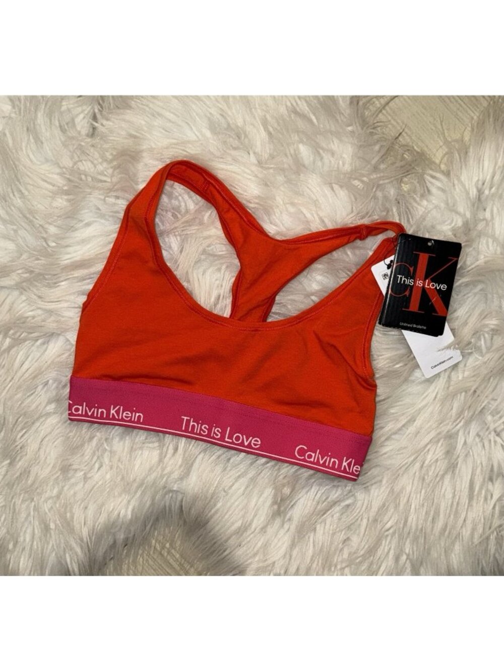 Calvin Klein QF7281 Pride This Is Love Tonal Unlined Bralette Bra Womens XS New